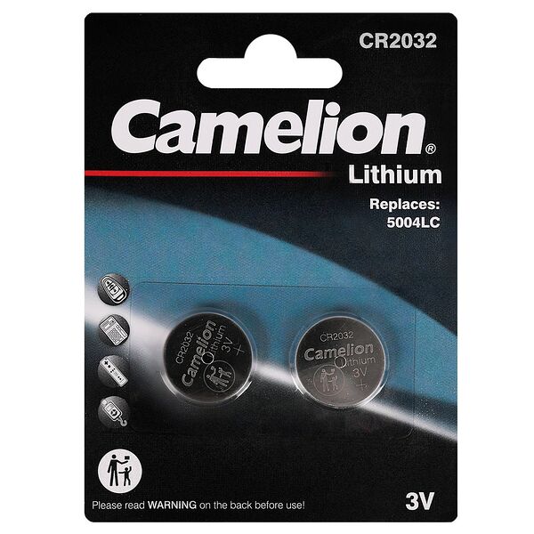 Элемент питания литиевый Camelion CR2032 2 шт