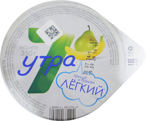 

Десерт творожный 7 утра с грушей и бананом 3% 350 г