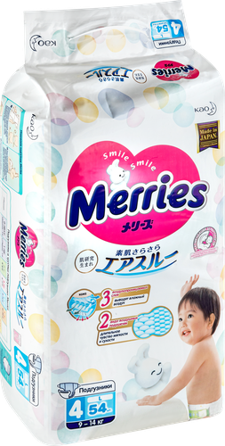 

Подгузники Merries размер L 9-14 кг 54 шт.