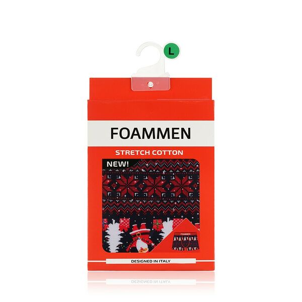 Мужские трусы - боксеры Foammen , Бело-красные ёлки , L