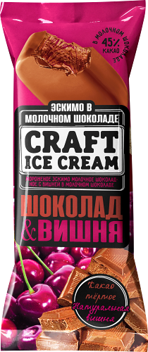 Мороженое Craft Ice Cream Эскимо шоколад-вишня