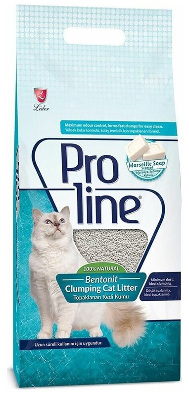 

Наполнитель для кошачьего туалета Proline бентонитовый с ароматом марсельского мыла 10 л