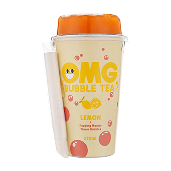 

Напиток с экстрактом чая Omg Bubble Tea со вкусом лимона и пузырьками со вкусом манго 270 мл