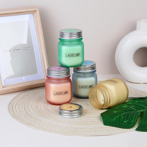 Ladecor свеча ароматическая в стеклянном подсвечнике, парафин, 100 гр, 4 вида