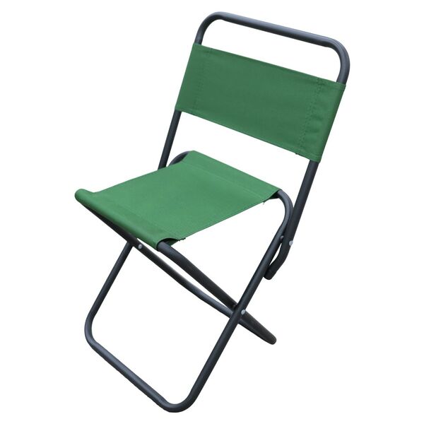 Стул складной Рыбака, 58х35х28 см, со спинкой зеленый