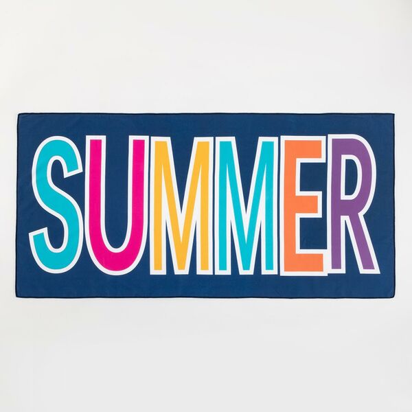 Полотенце пляжное ЭТЕЛЬ Summer, размер: 75х140см, гладкокрашенное, цв.синий, микрофибра, 230г/м2, 100%п/э