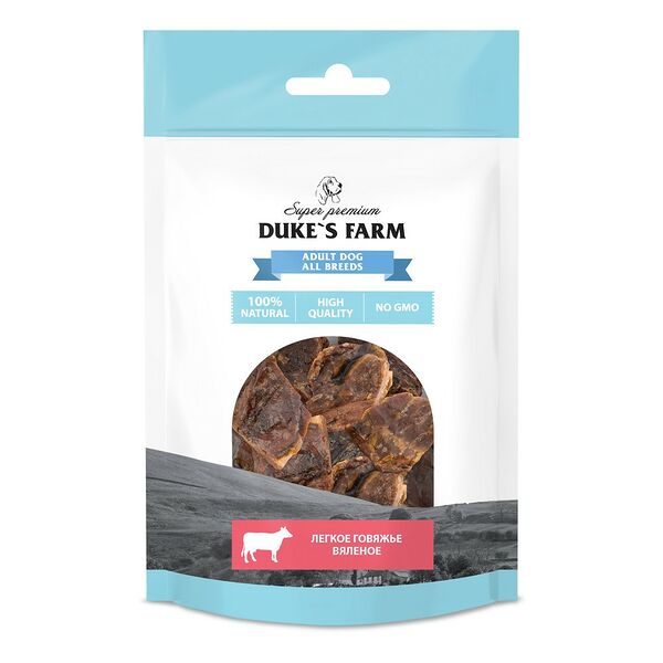 Лакомство для собак DUKE'S FARM Говяжье легкое вяленое 40 г