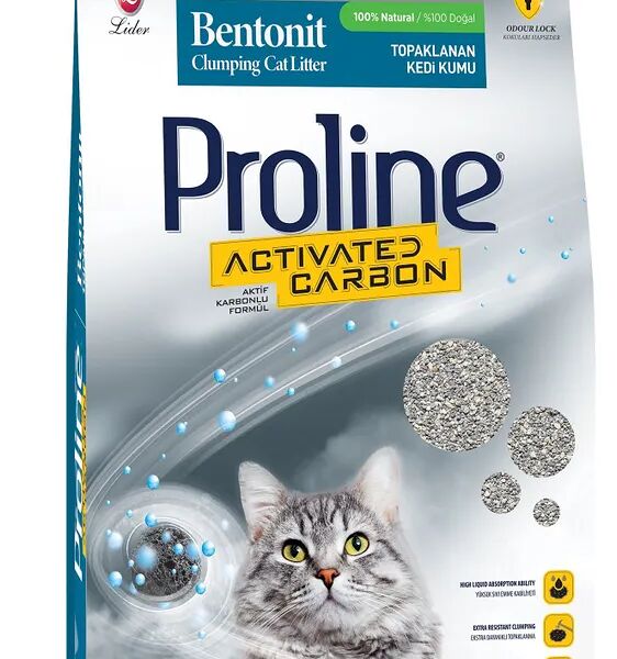 Наполнитель Proline Activated Carbon для кошачьего туалета, комкующийся, с активированным углем 10л (8.5кг)