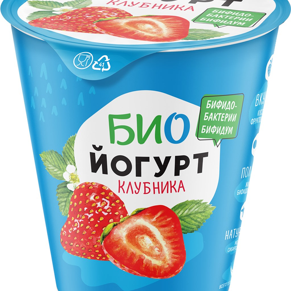 Биойогурт Вними-Сибирь клубника фруктовый 1.5% БЗМЖ 