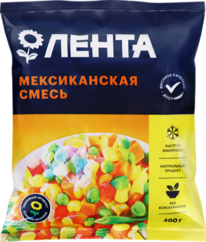 

Смесь овощная ЛЕНТА Мексиканская 400 г