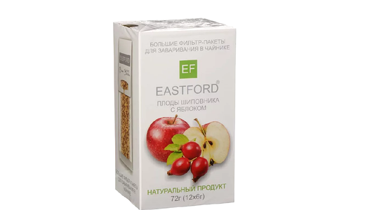 Чай фруктовый Eastford плоды шиповника с яблоком в пакетиках 12х6г