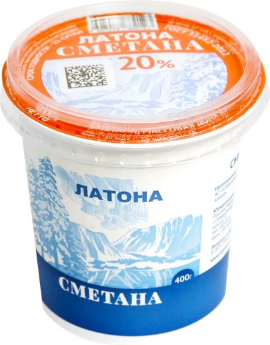 

Сметана ЛАТОНА 20%, без змж, 400г