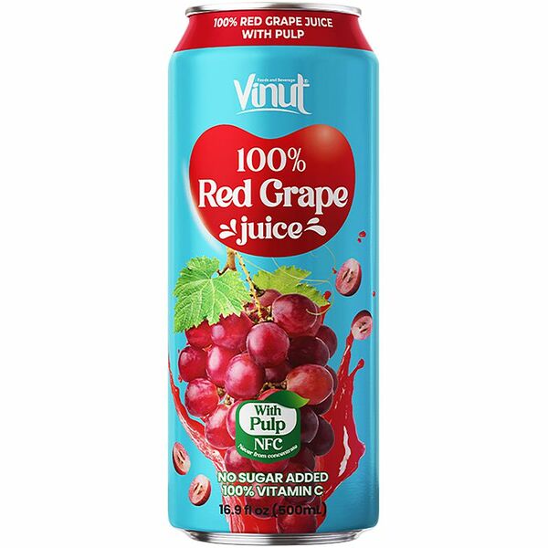 Сок Vinut красного винограда с мякотью 100%, 500мл