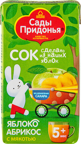 Сады Придонья сок Яблоко-Абрикос с мякотью с 5 месяцев 125 мл