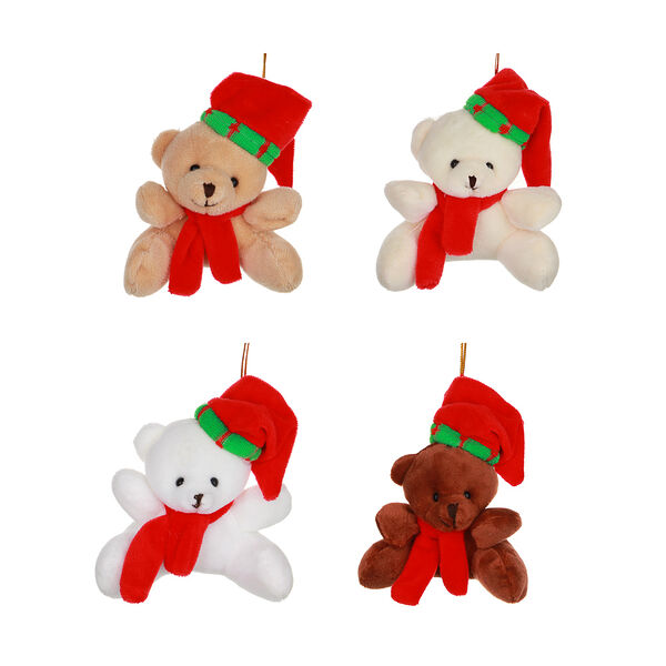 Сноу бум сувенир мягкий в виде мишки, 9 см, полиэстер, ассортимент