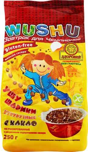 

Готовый завтрак Здоровей Wushu шарики кукурузные с какао 250 г