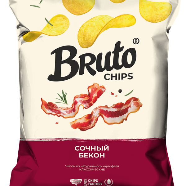 Чипсы картофельные BRUTO со вкусом бекона, 120г