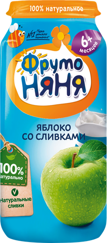 

Пюре фруктовое ФрутоНяня яблоко со сливками с 6 месяцев 250 г