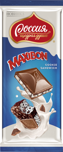 

Шоколад молочный Россия - Щедрая душа! Maxibon со вкусом Мороженого и печеньем 80 г