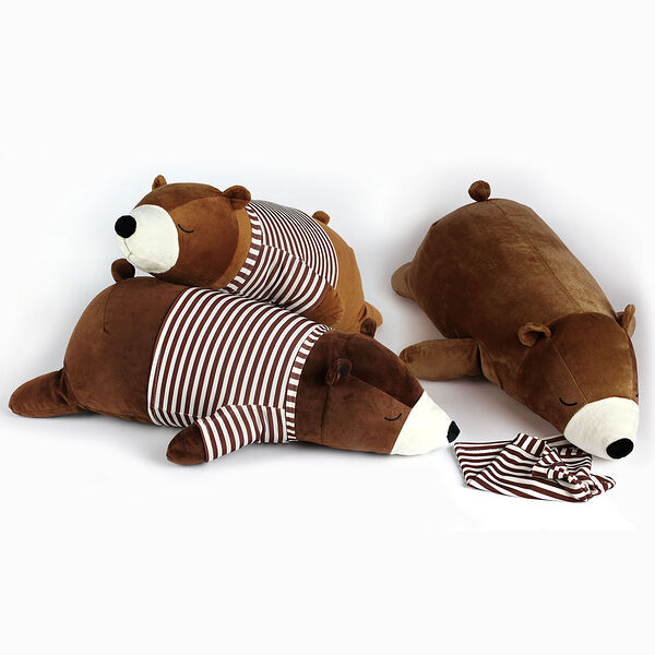 Подушка-антистресс Мишка Михалыч, 65х23 см, коричневый