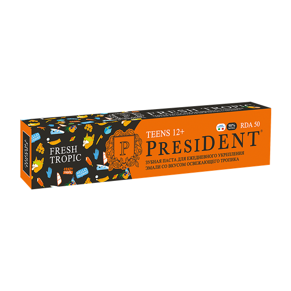 Паста зубная детская  12+ Fresh tropic 70 г President