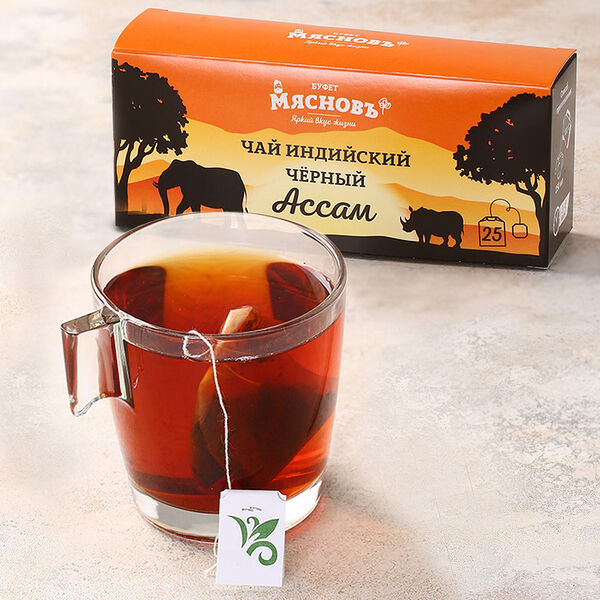 Чай черный индийский Ассам МясновЪ Буфет от КуулКлевер пакетированный 25 шт