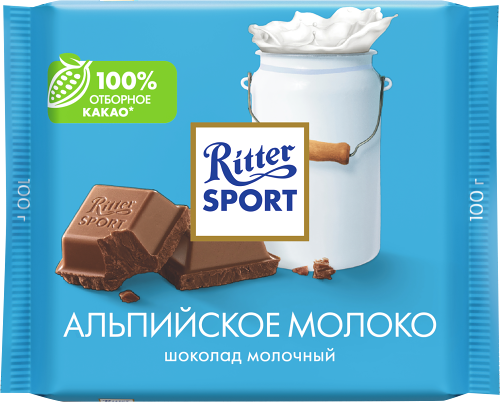 Шоколад молочный Ritter Sport Альпийское молоко 100 г
