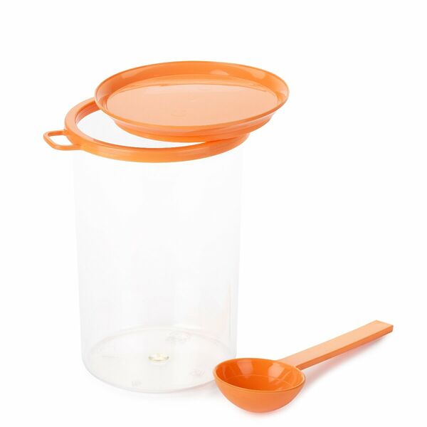 Банка для сыпучих продуктов Полимербыт с ложкой, 0.75 л, пластик