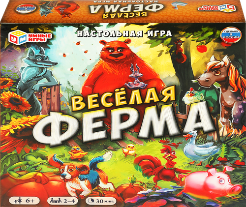 

Игра настольная Умные игры Веселая ферма Ходилка, квадрат, 40 карточек