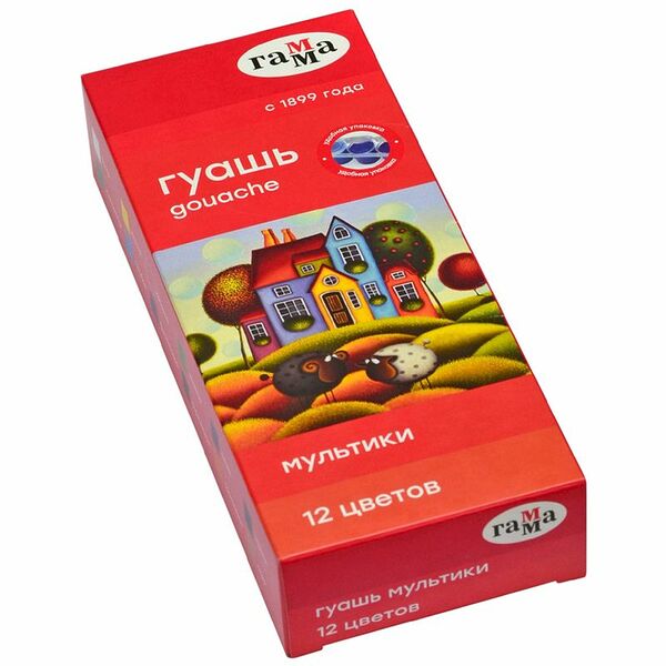 Гуашь Гамма Мультики 12 цветов
