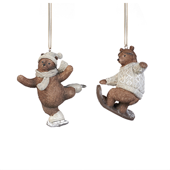

Игрушка для елки Коллекция Праздник Goodwill Медведь на коньках/сноуборде цвет коричневый в ассортименте 12см, Бельгия