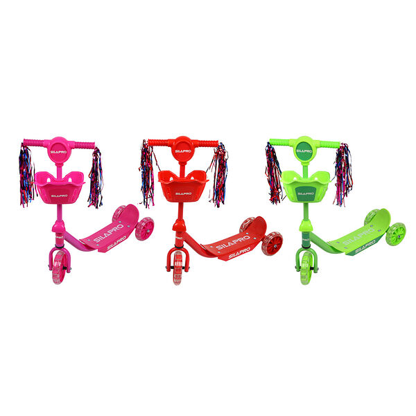 Silapro самокат разборный 3-х колес. (pvc d=110/140мм), металл, h55х25х62см, до 40кг