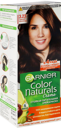 

Стойкая питательная крем-краска Garnier Color Naturals для волос оттенок 3.23 Темный шоколад 112 мл