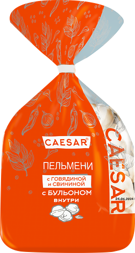 Пельмени CAESAR с говядиной и свининой, с бульоном внутри, категория В, 700г