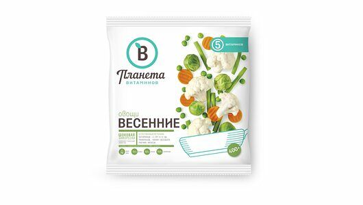 Смесь овощная Планета Витаминов Овощи Весенние 400 г Продукт замороженный 