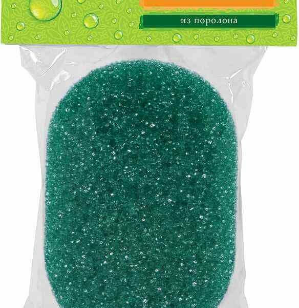 Мочалка для душа овальная Банные штучки из поролона, 14×9,5×4 см