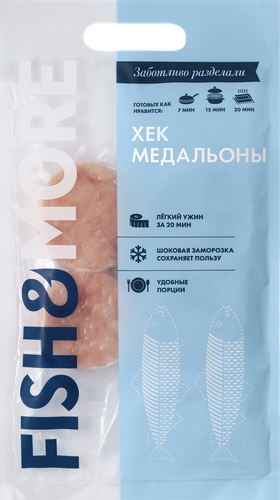 

Хек Перуанский, медальон из филе без кожи категория А, замороженный, 400г