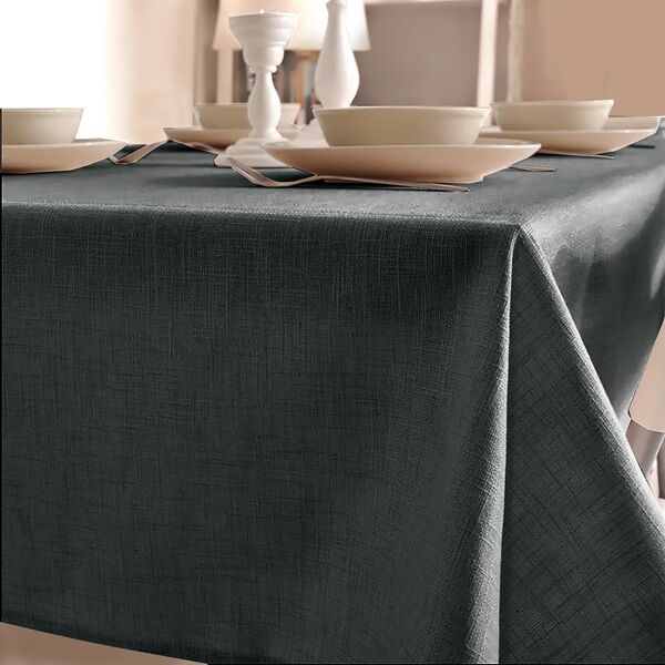Скатерть, 220х150 см, тефлон, 100% п/э, тёмно-серый