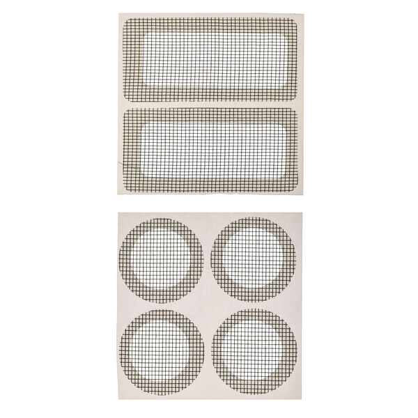 Vetta заплатка для ремонта москитной сетки, 4х8,3см х 4шт / d4см х 8шт, стекловолокно