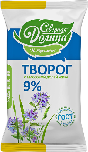 

Творог Северная Долина 9% 180 г