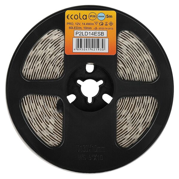 Лента cветодиодная Ecola LED strip PRO, 14.4 Вт/м, 12 В, 6000К, 60 Led/м, IP20, 5 м