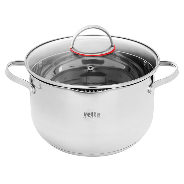 Кастрюля Vetta Бирмингем 22х13,5см, 4,8л, со стекл. крышкой, индукция