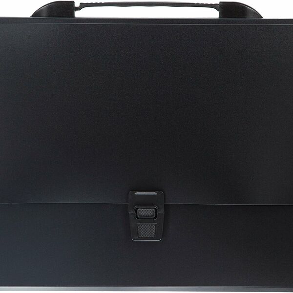 Портфель-картотека Комус 12 отд. А4, черный