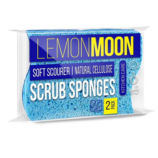 Губка для посуды Lemon Moon фигурная 11 х 8 см, 2 шт