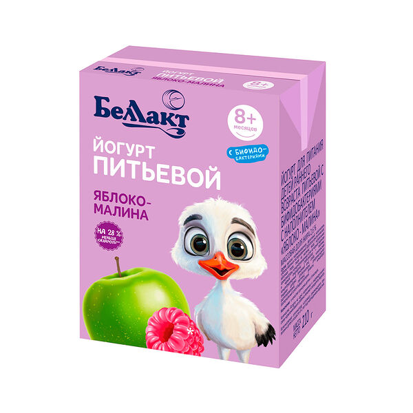Йогурт бифидобакт с нап Яблоко-малина 2,6% 210г Беллакт