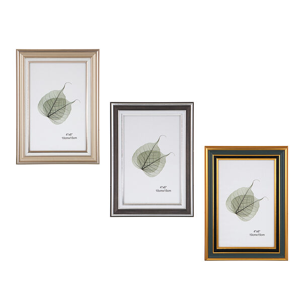 Фоторамка, 10х15 см, пластик, 3 дизайна в ассортименте, арт.23-71