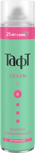 Лак для укладки волос Taft Объём для тонких волос, сверхсильная фиксация 4, 350 мл