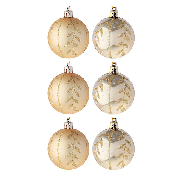 Набор шаров Сноубум золото 6x6 см 6 шт