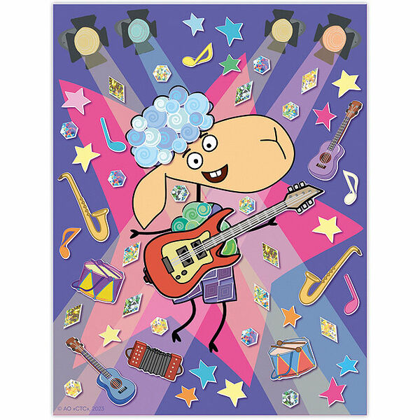 ЛО 19-913 Набор для картины 'Отель у овечек. Барашек Беня с гитарой' (аппл. накл.) 13*17см Клевер