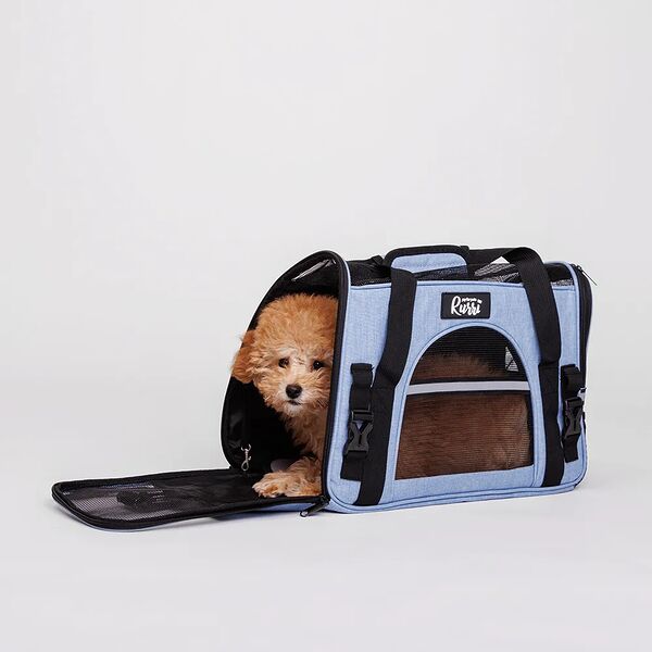 Сумка-переноска для кошек и собак мелкого размера, M 40х20х26 см, голубая